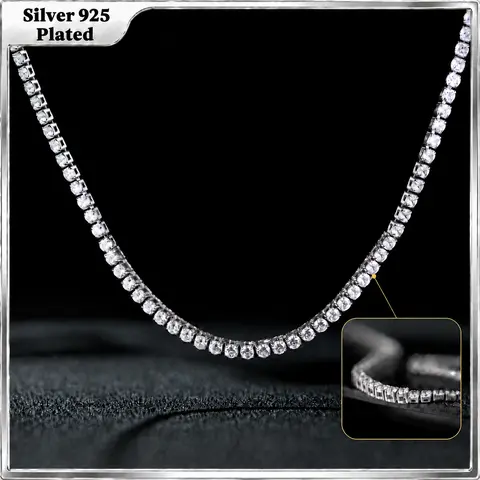 Holylegend Tennis Chain Luxury Sparkling Diamond Necklace 3mm Width, Exquisite Craftsmanship, Versatile And Elegant, Radiant, Durable, Mothers Day Gift,Father's Day Gift