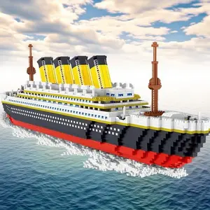 Titanic Building Block Model Kit, Building Blocks Model, Large Cruise Ship 3D Puzzle, Creative Art Collection Display, Birthday Valentine's Gift, DIY Project