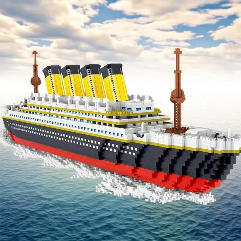 Titanic Building Block Model Kit, Brick Set, Building Blocks Model, Large Cruise Ship 3D Puzzle, Creative Art Collection Display, Birthday Valentine's Gift, DIY Project, Building Set
