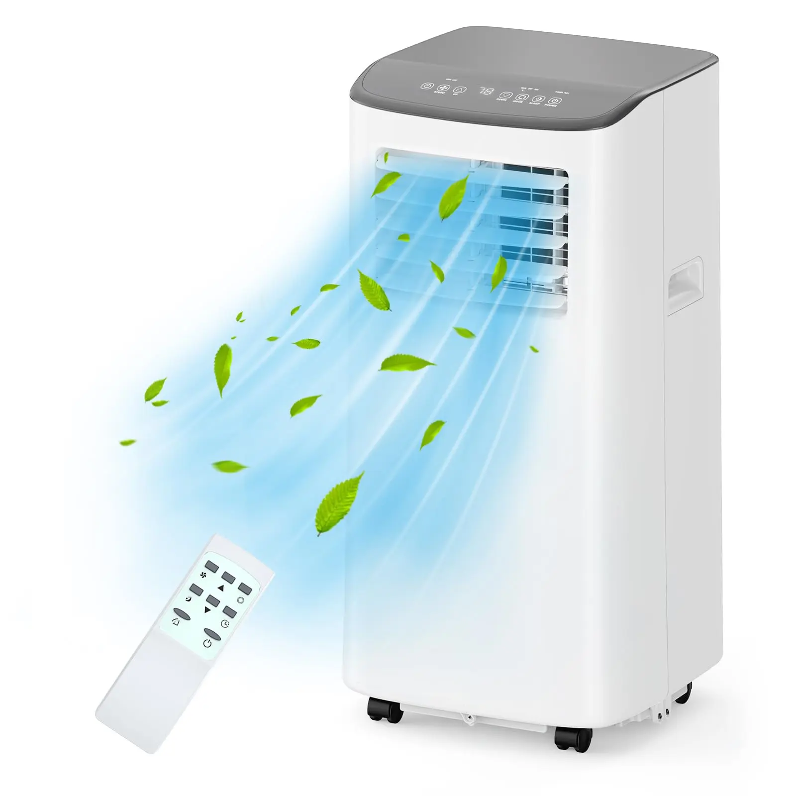 Garvee 8,000 BTU Portable Air Conditioner for Bedroom, Multi-Function AC Unit with Cooling, Fan, and Dehumidifier Modes, Small and Quiet for Home Use, Features Sleep Mode, Simple Installation, Studio Apartments, Casters