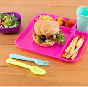 Kid Tray - Colorful Plate Set with Utensils for Children's Meals