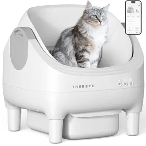 Thereye (Clearance Sale) Open Automatic Cleaning Litter Box, Free Trash Bags, Odorless, with 4 Pairs of Sensors + Infrared, Safe and Anti-Pinch #SummerVibes #petlovers