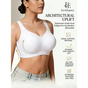 EssElegance  Jelly Bra for Women Wireless Full Coverage No Underwire Everyday T-Shirt Bra Zero Feel Seamless Invisible Padded Bralette Ultra Comfortable Wirefree Sleep Lounge Bra with Lifting Side Support