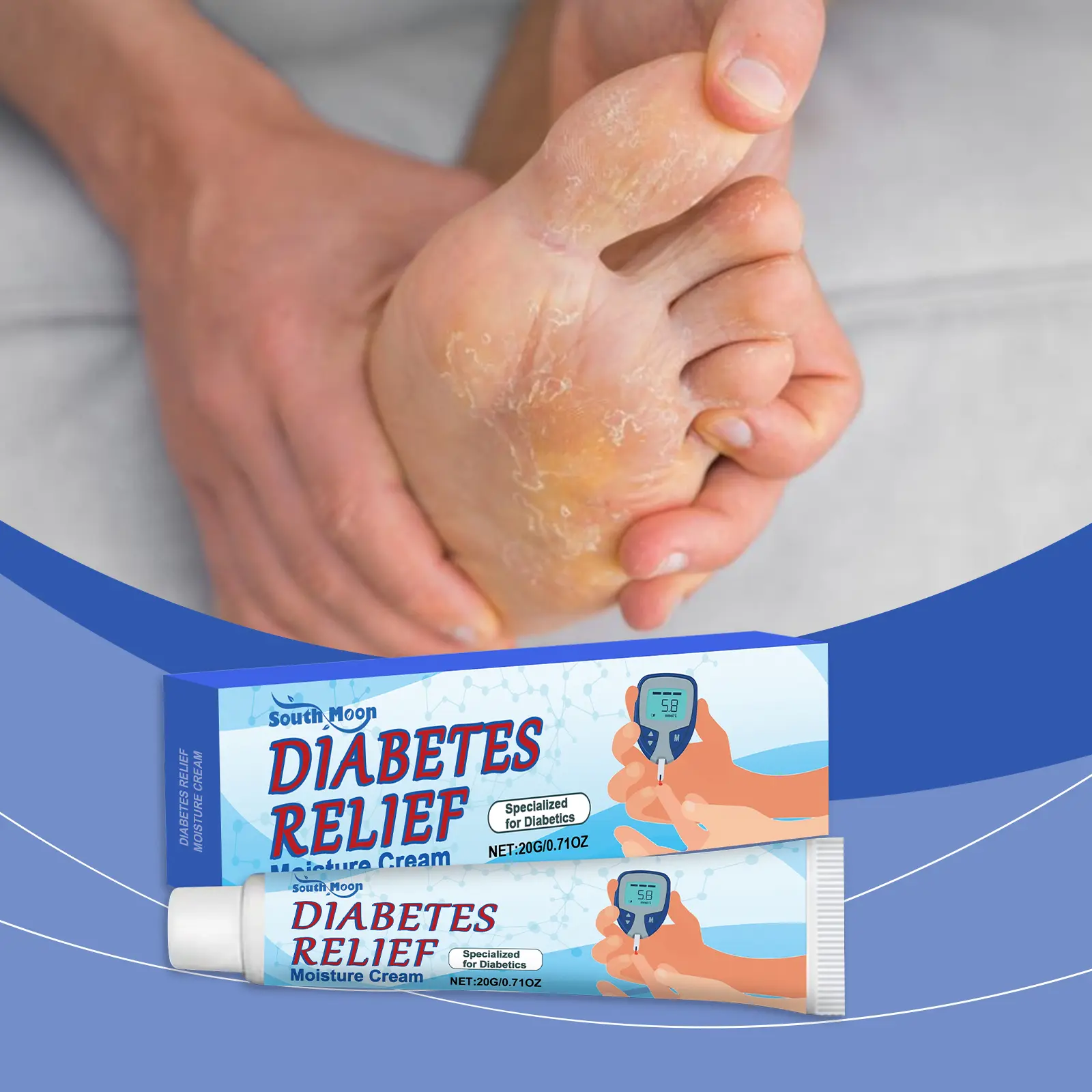 Therapeutic Moisturizing Cream with Cooling Peppermint - Hydrates Dry Cracked Heels, Soothes Irritation for Adults, Fights Off Infections, Accelerates Diabetic Healing for Diabetics' Skin