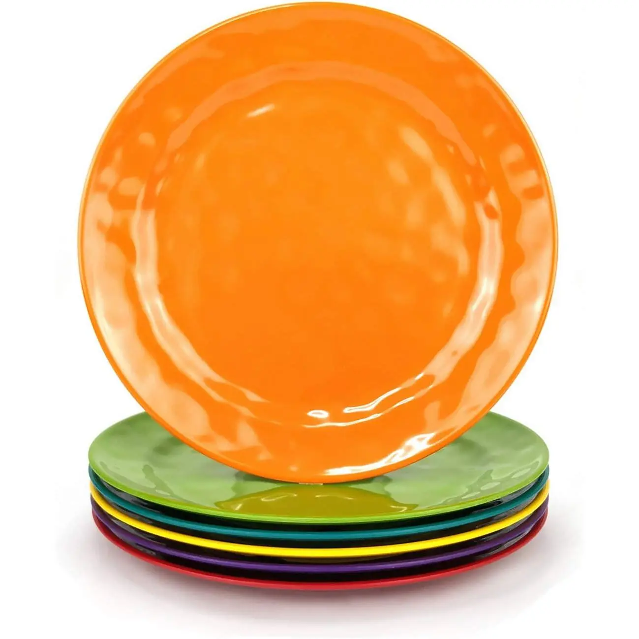 Melamine Plates set -10inch 6 count  Melamine Dinner Plates for Everyday Use, Break-resistant and Lightweight, MultiColor