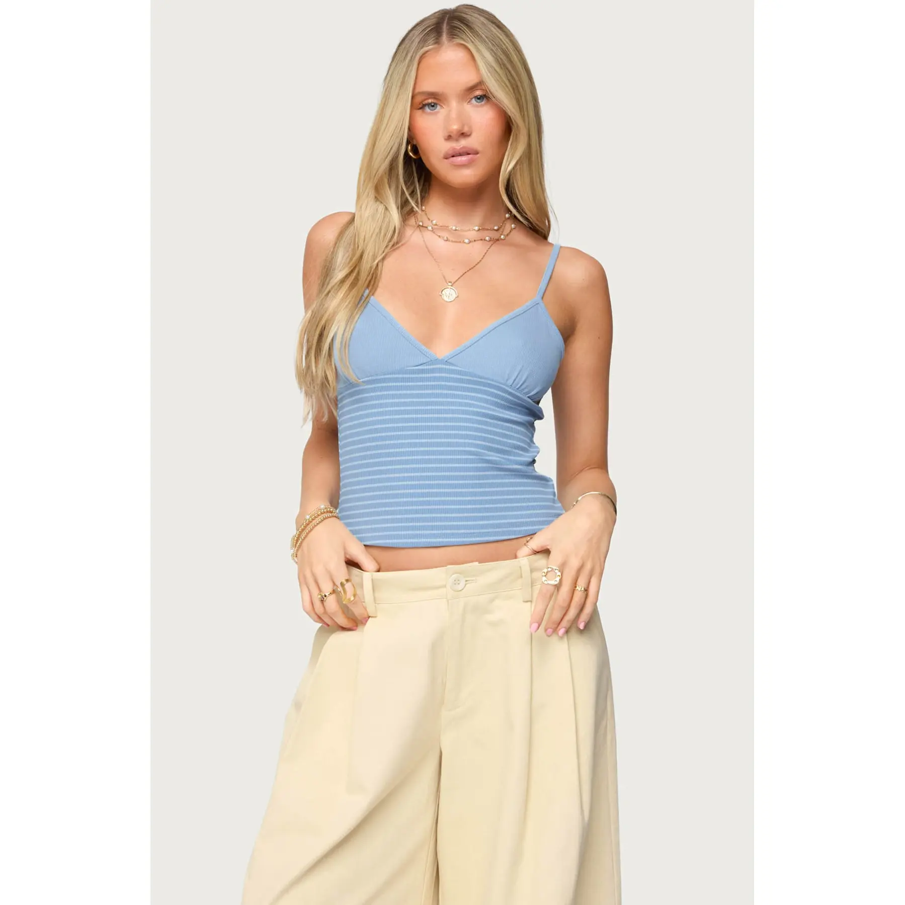 Hemsley Striped Ribbed Tank Top