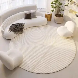 Round Abstract Line Pattern Carpet, 1 Count Non-slip Soft Floor Mat, Decorative Area Rug for Home Living Room Bedroom, Home Decor