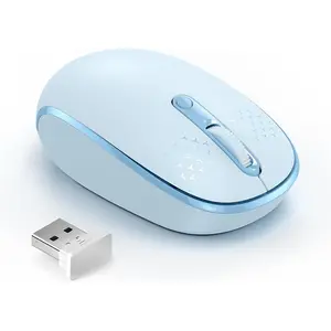 , 2.4G Quiet Computer  with USB Receiver, 4 Buttons Portable Cordless Mice for Chromebook, Laptop, PC, , 800/1200/1600 DPI - Blue