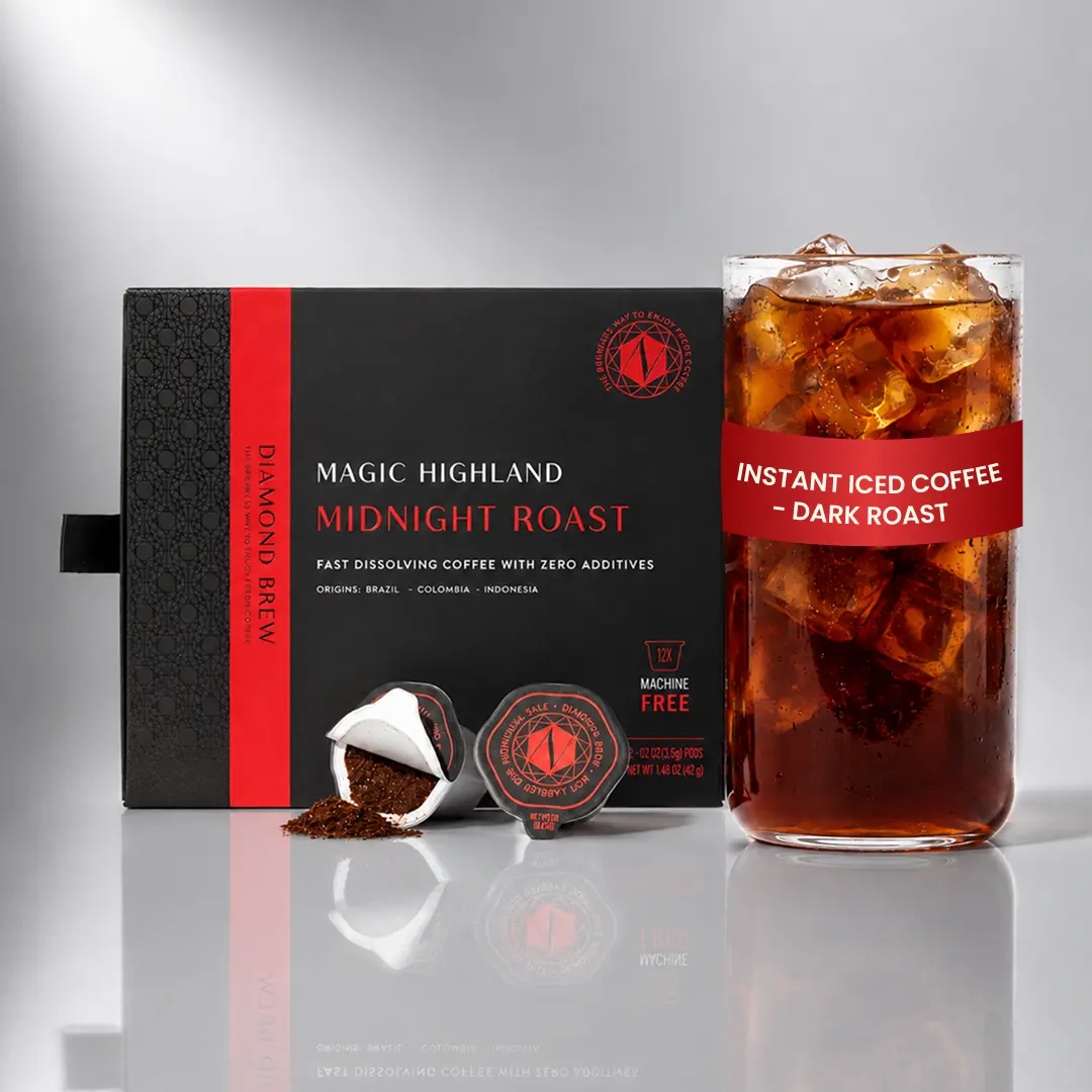 Dark Roast Iced or Hot Coffee, 162mg Caffeine, 100% Arabica, Sugar-Free, No Additives, Mold & Toxin Tested, Non-Acidic, Gut-Friendly, Single Serve, Hot or Iced Cold Brew Coffee