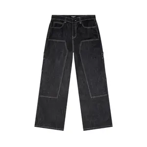 VICTORIOUS Raw Denim Baggy Fit Carpenter Jeans Streetwear Pants