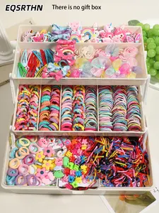 Girls' hair accessories gift bag (718 pieces): colorful and unique shapes, easy to create sweet shapes, suitable for birthday gifts and holiday gifts, parents prefer