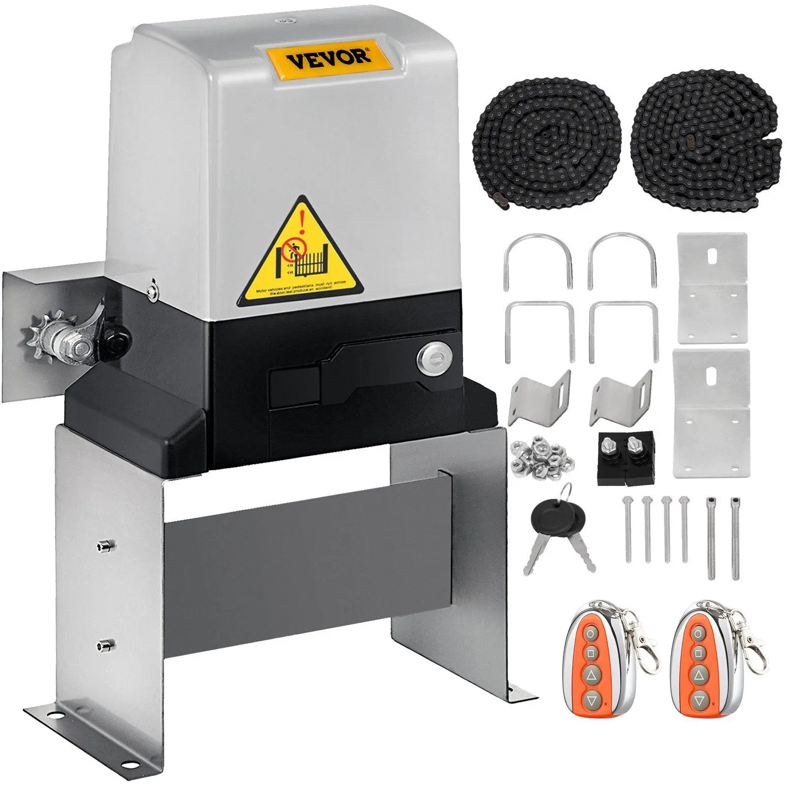 【Summerfinds】VEVOR Automatic Sliding Gate Opener,  , Max. 3300LBS with 2 Remote Controls, Includes Gate Operator Hardware Kit for Security, 40ft Per Minute Move Speed VEVOR Super Brand Day