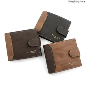 3Pcs/Pack Men's Short PU Leather Wallet with Hasp, Business Credit Card Holder Purse Money Bag for Men