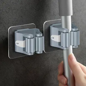 2/4PCS Home Storage Rack Bathroom Suction Hanging Pipe Organizer Holder Waterproof Broom Hanger Adjustable Hooks
