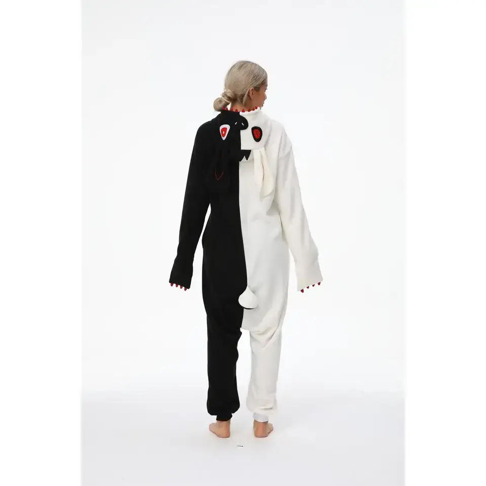 Monokuma Kigurumi Black White Animal Pajamas Adult Onesies Cartoon Sleepwear Sleepsuit Unisex Men Women Cosplay Costumes