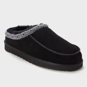 dluxe by dearfoams Men's Lith Shearling Clog Slide Slippers