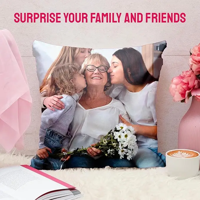 Personalized Custom Photo Pillowcase - No Insert, DIY Image-Printed Cushion Cover, 16×16/18×18/20×20/24×24 In, Home Decor Keepsake Gift