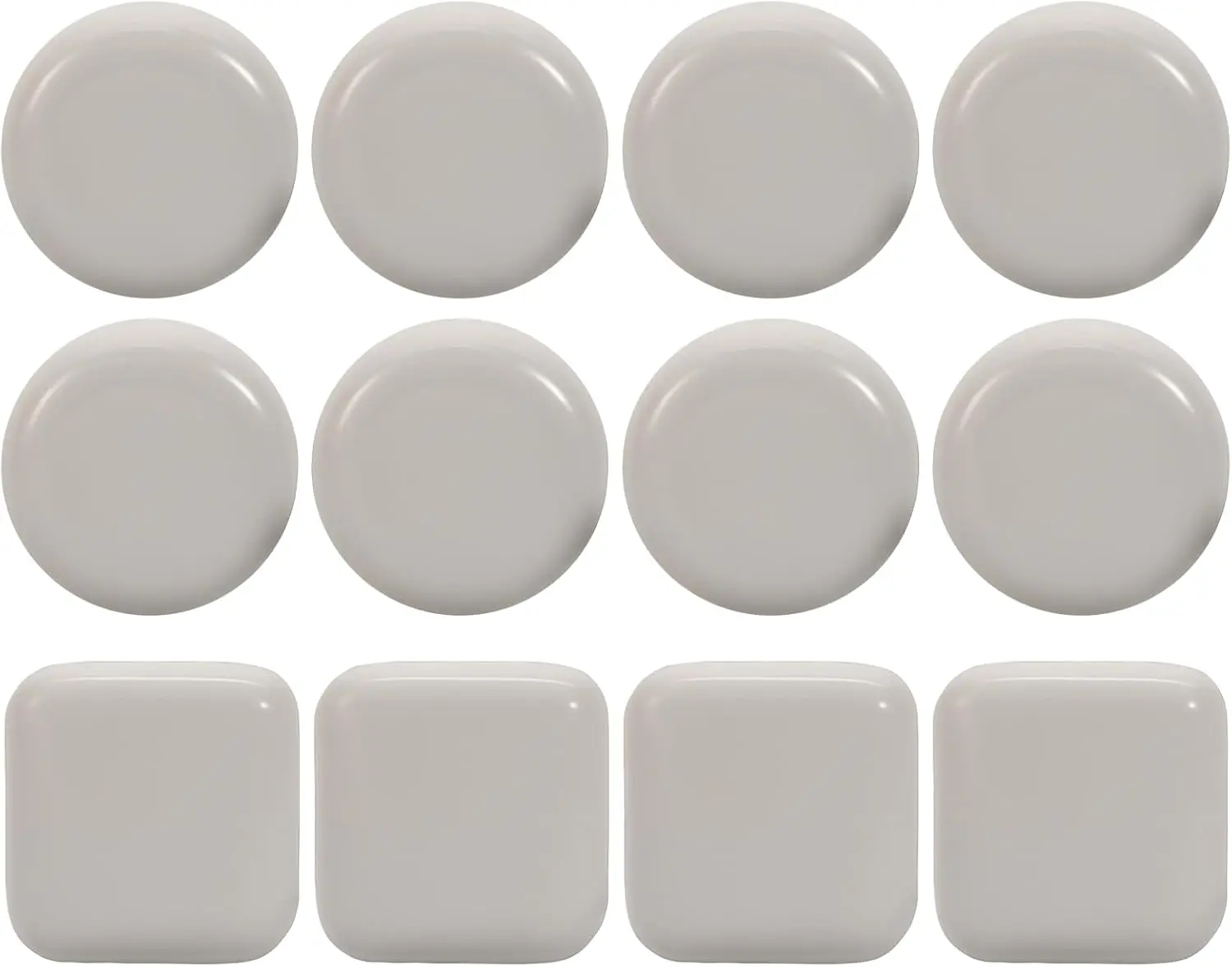 12PCS Stick Furniture Sliders – 1 Inch Sliders for Furniture On Carpet, Furniture Sliders for Hardwood Floors, Carpet & Tile, Beige Moving Sliders, Furniture Movers(8 Round + 4 Square)