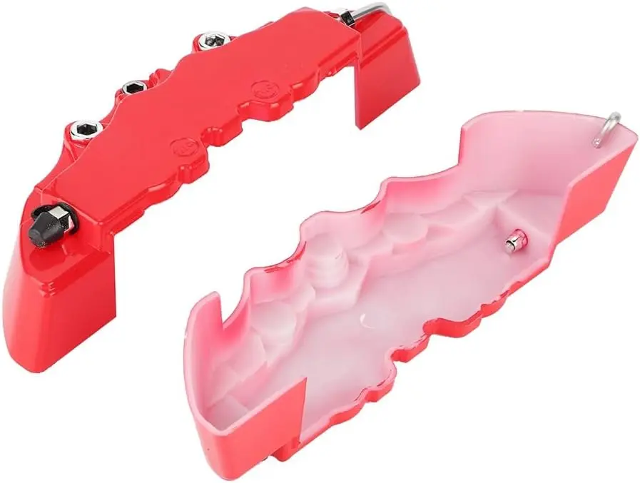 2PCS Premium ABS Brake Caliper Covers for Car -, Heat, Easy to Install, Red 3D Wheel Decoration