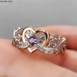 Women's 2026 Elegant Infinity Heart Ring - Hypoallergenic Minimalist Engagement Band, Romantic Promise Jewelry for Daily Wear, Anniversaries & Gifting Couple Rings