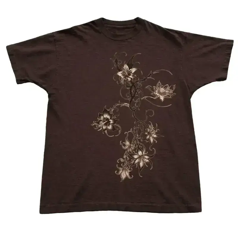Floral Vine Graphic Tee, Floral Tee, Unisex T-shirt, Gift T-shirt, Y2k Unisex Graphic Tees Gothic Grunge Emo Scene Amity Affliction Style Clothes Menswear Womenswear Streetwear Gildan Men's and Women's T-shirt