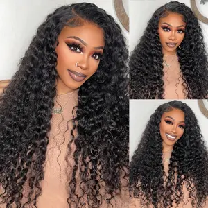 Midulla Ready to Wear Water Wave Glueless Wigs Human Hair 7x5 Pre-cut Lace Closure Wigs Pre Bleached Knots Pre Plucked Curly Human Hair Lace Front Wigs for Women Summervibes