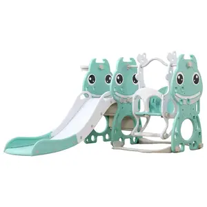 UNICOO 4-in-1 Toddler Slide and Swing Set with Adjustable Basketball Hoop for Boys & Girls, 1-3 Years, Indoor/Outdoor Playtime Playground Fun