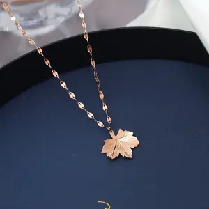 N12- Maple Leaves Pendant Necklace – K18!