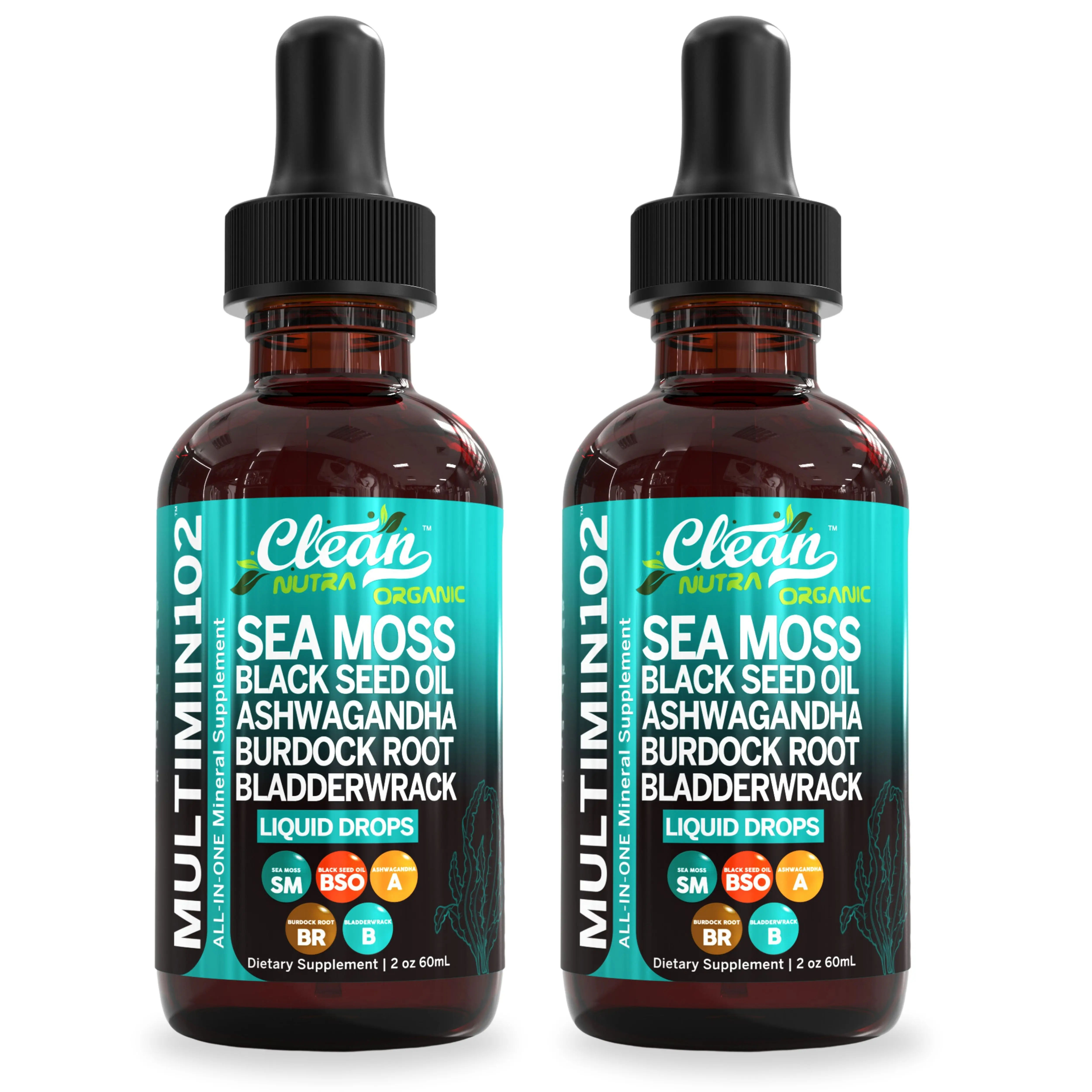 Live Only - 2 Bottle Liquid Sea Moss Multimineral Drops