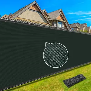 Fence  Screen,4X50FT Heavy Duty 170GSM Fence Covering  with Straps & Brass Grommets,90%  Blockage Mesh Shade Net for Balcony Yard Outdoor Pool(Deep Green)