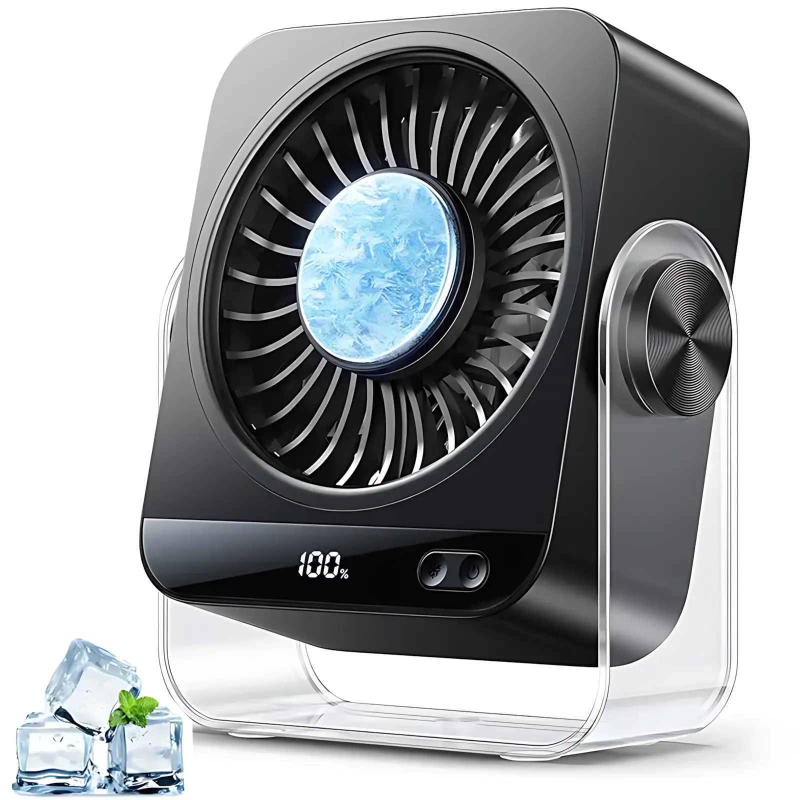 199-Speed Turbo Desk Fan – 9000RPM High Velocity Airflow, 5000mAh USB Rechargeable Portable Fan with Smart LED Display, Ultra Quiet Cooling & 130° Adjustable Tilt. Mini Personal Fan for Bedroom, Office, Travel, Camping, RV & Desktop Use