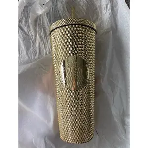 Starbucks New Holiday Gold USA Bling Studded Venti 24oz Tumbler