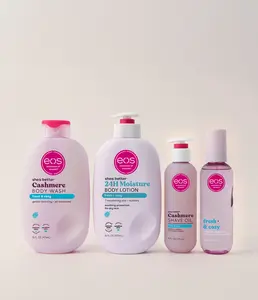 Fresh & Cozy Shower Essentials- Body Lotion, Body Wash, Body Mist, Shave Oil, 4-Pack