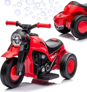 6V Electric Bubble Trike Ride-On Toy - 3-Wheeler with Bubble Maker, Lights, Music - Christmas, Birthday Gift (Red)