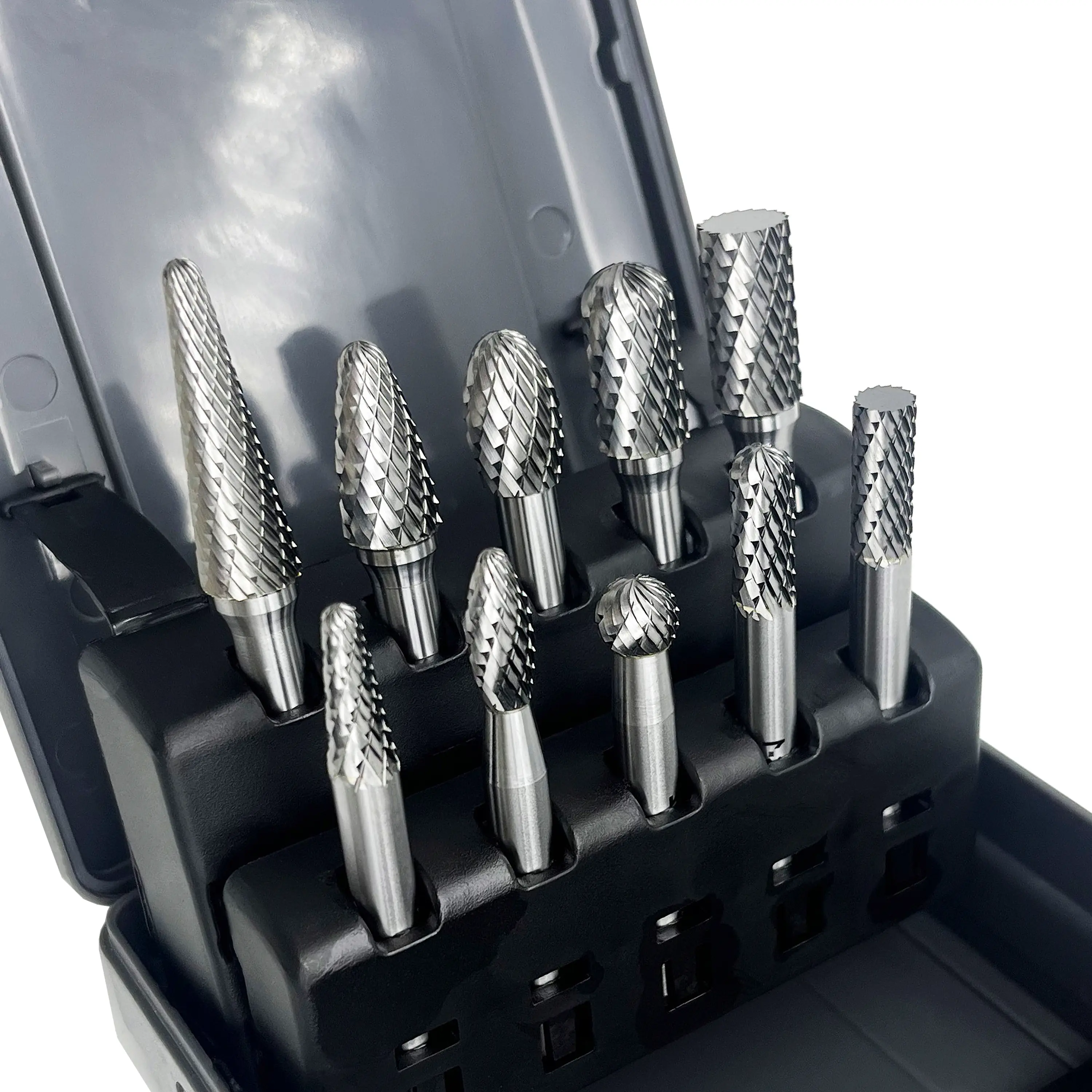 LU&MN Carbide Burrs Set 10pcs Double Cut Solid Carbide Rotary Burr Set ...