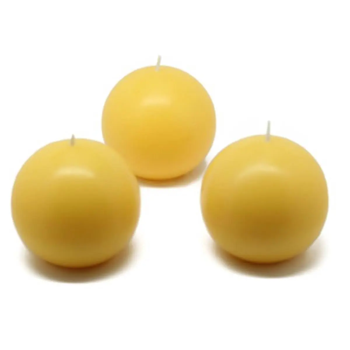 212 MAIN Traditional Ball Candles, 6-Piece 3 In Set, Handpoured Yellow Unscented Candles, 24-Hour Burn Time, for Home Room Decor & Camping (Camping & Hiking Lights), Solid, 24 Hours, Handpoured Wax, House Decoration, Six Pieces