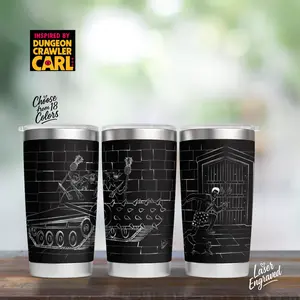 Dungeon Crawler Carl Tumbler: Engraved Stainless Steel LitRPG Fan Gift | Dungeon Crawler Gift