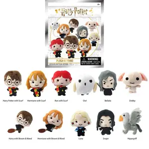 1PC Harry Potter Officially Licensed Harry Potter Plush Bag Clip Fabric Doll Keychain Random Blind Bag Blind Box Toys Hermione with Scarf Ron  Harry with Broom & Wand Owl Funny and Cute Birthday Gift