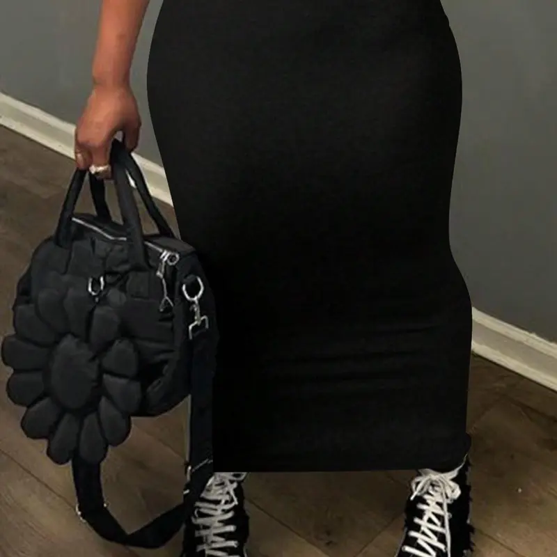 Women's Solid Color Fit Skirt, Fashion for Daily Outdoor Wear, Ladies Bottoms for All Seasons, Womenswear, Bodycon Skirt