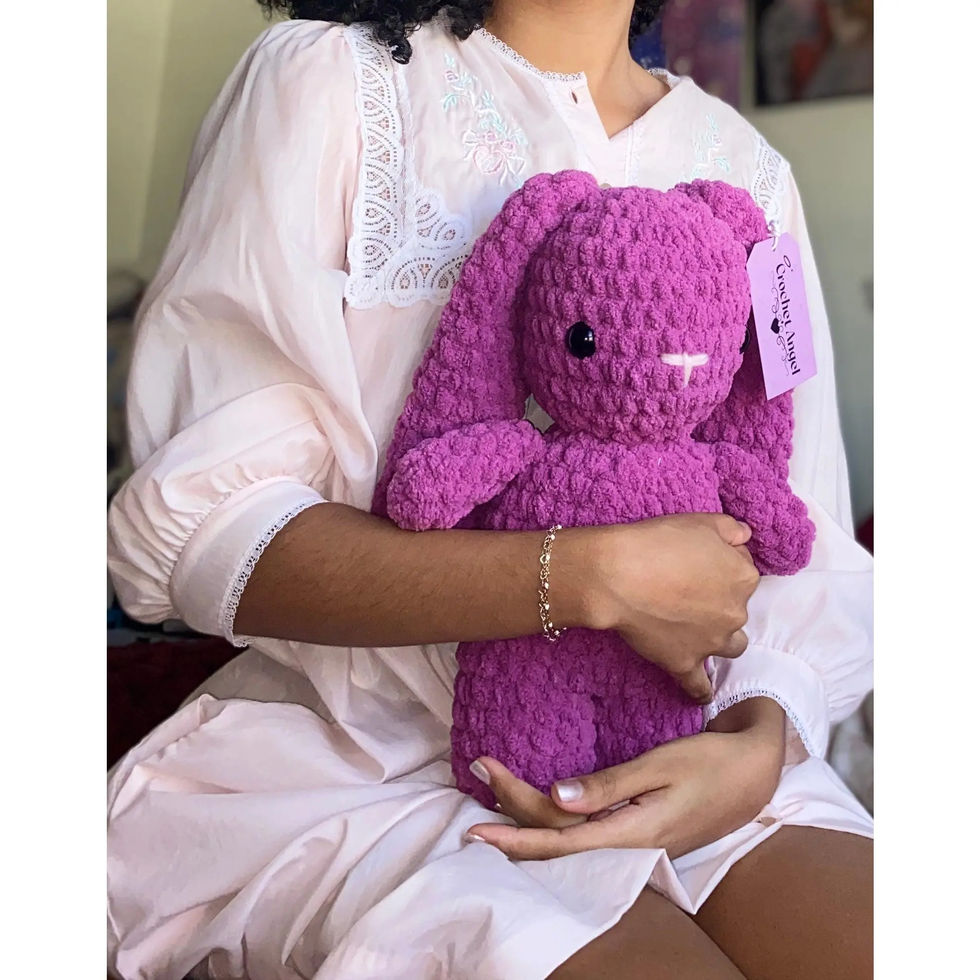 Handmade Crochet Grape Snuggle Bunny Plushie