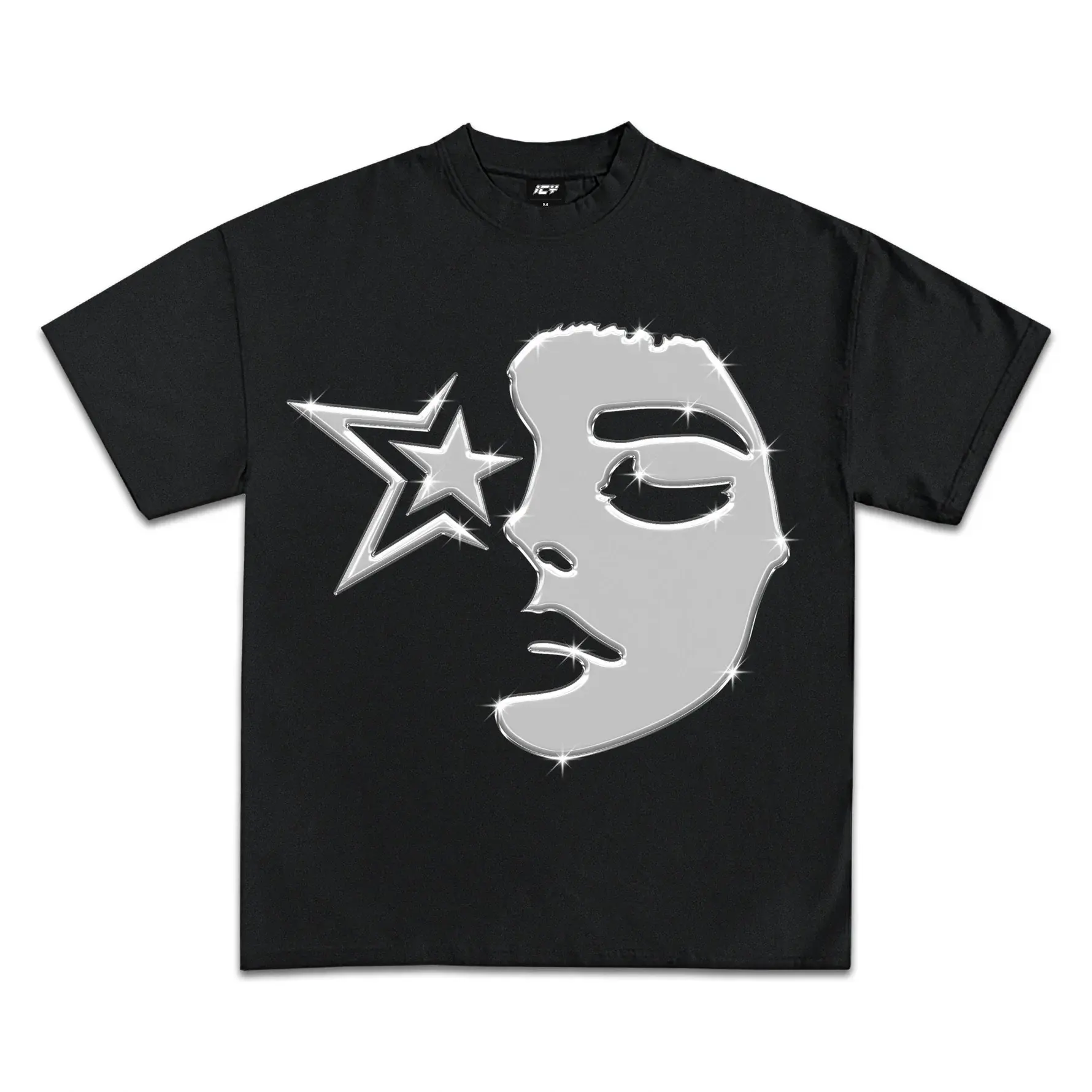 STARLIT FACE GRAPHIC T-SHIRT, Graphic Print T-Shirt, Casual Tee, Trendy Streetwear Outfit, For Men and Women shirt