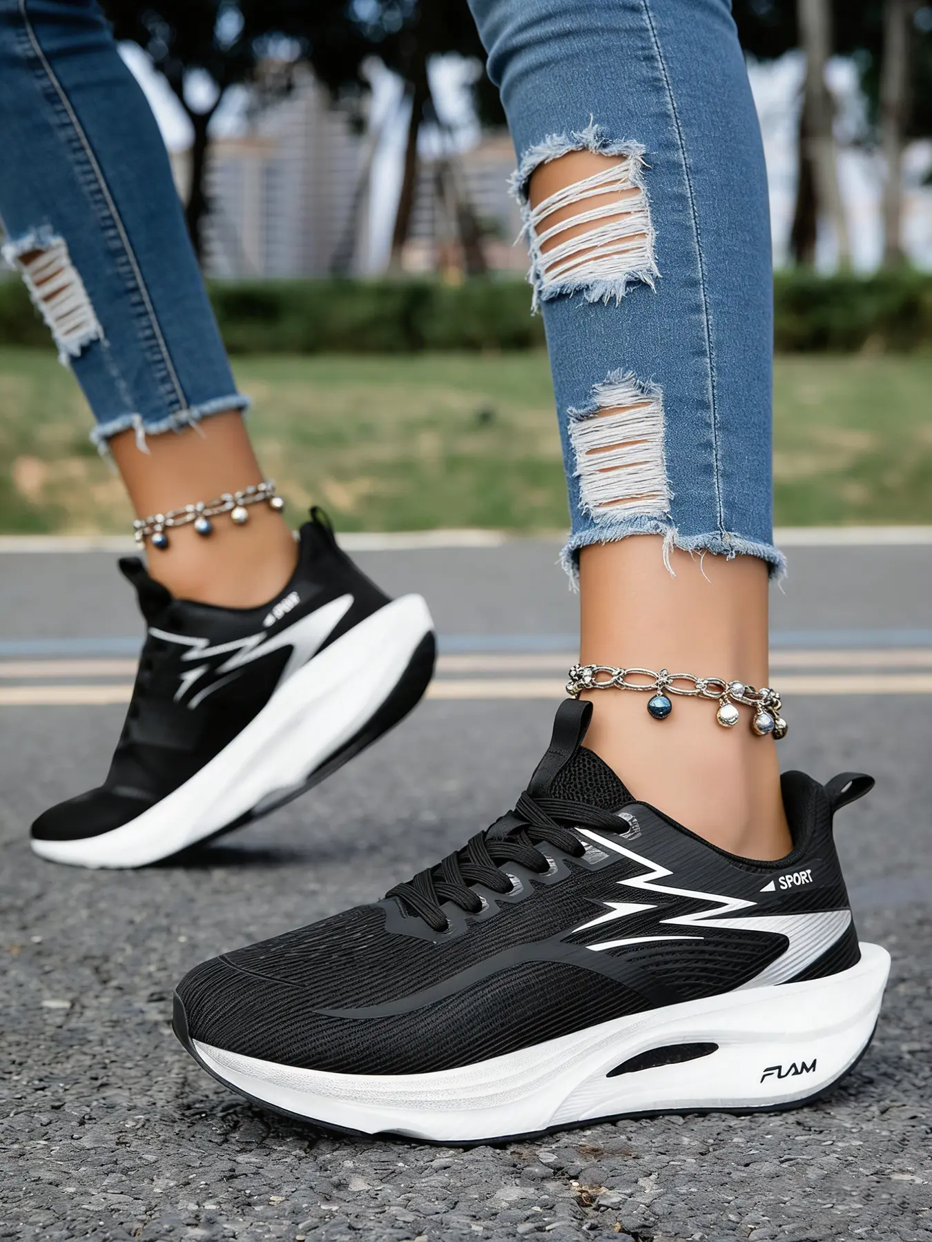 Couple's Style Platform Running Shoes, New Spring Style, High-quality Running Shoes, Breathable Mesh Design, Non-slip Sole, Suitable for Outdoor Running and Gym Workouts, Sporty Running Shoes, Athletic Shoes, Running Sneakers, Fashionable Running Shoes