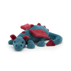 Jellycat Dexter Dragon - Soft & Cuddly Stuffed Animal 50cm with Colorful Spikes, Includes Jellycat Bag & Skin-Friendly Polyester Medium, Gift for Kids