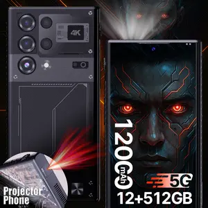 W&O Smartphone, 5G Outdoor Projector Phone, 6.79'' Dual SIM Projector, 12GB RAM+512GB Storage (PD Fast Charging), OTG Mouse Support, Face Unlock, 120Hz Projection 68MP Triple Rear, 12000mAh Big Screen Movie Nights, Full Band Support T-Mobile