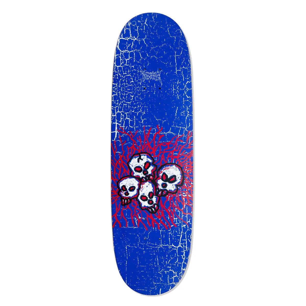 Egg Shape Skateboard Deck, 7-Ply Maple Wood, Villani Brainwash Digital Print with Silver Foil Accents, 9.125 x 32 Inches