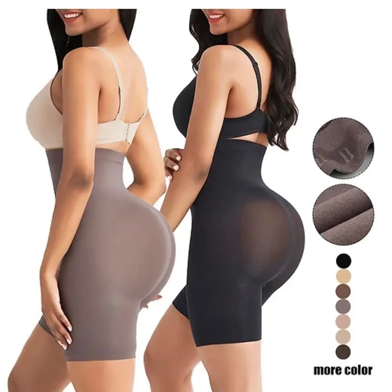 Body sculpture Faja Leg Shaper Leg Shaper Leg Shaper Shaping Knickers Shaping Knickers Shapewear Corset Mid Thigh Shaper Waist Cincher White Black Shaping Knickers Compression Comfortable Womenswear Slim Underwear Smooth Seamless Women