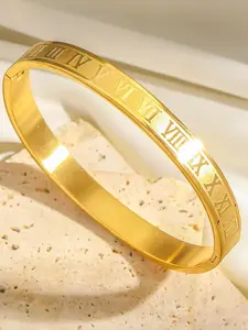 Roman Numerals Design Bangle, Stainless Steel Jewelry for Party, Daily Clothing Decor, Trendy All-match & Exquisite Jewelry for Birthday Gift, Exquisite Bracelet, Elegant Bangle Bracelet