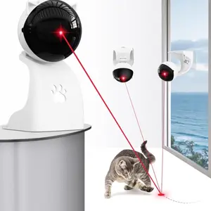 Interactive Laser Pointer Cat Toys for Indoor Cats,Cat Laser Toy Automatic for Bored Indoor Adult Cats/Kittens/Dogs,USB Rechargeable,3 Speed Modes(Gray)