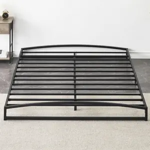 Low Bed Frame, 6 Inch Metal Platform Full Bed Frame, Heavy Duty Low Profile Bed Frame No Box Spring Needed, Mattress Foundation with Steel Slats Support