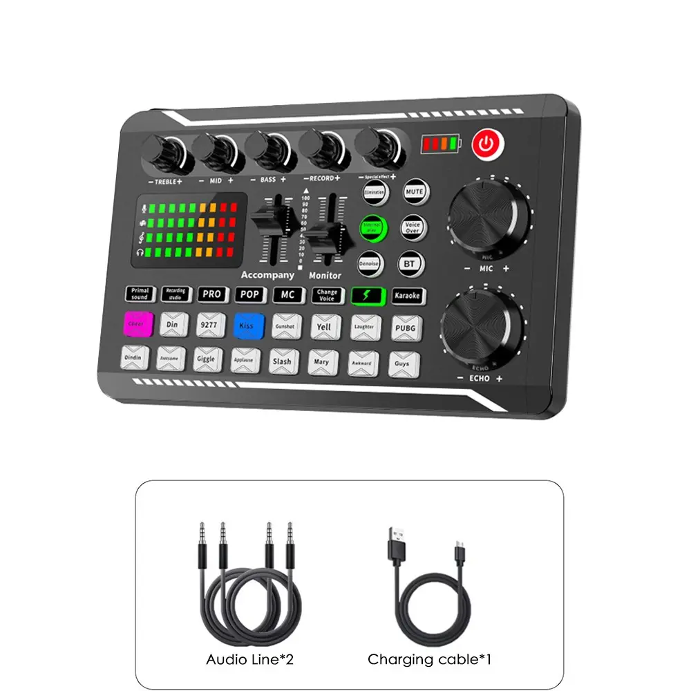 Wireless Live Audio Device, Audio Podcast Equipment, Gaming Audio Mixer, Streaming Audio Mixer, USB Audio Mixer, Computer Audio Mixer, Audio Mixer For Pc, BT Audio Interface for TikTok, Vocals, Live Streaming, Smartphone, Audio Mixer Kit